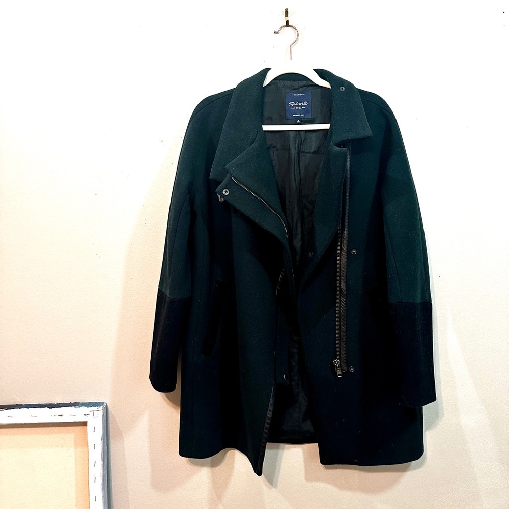 Madewell Dark Green and Black Women's Trench Coat